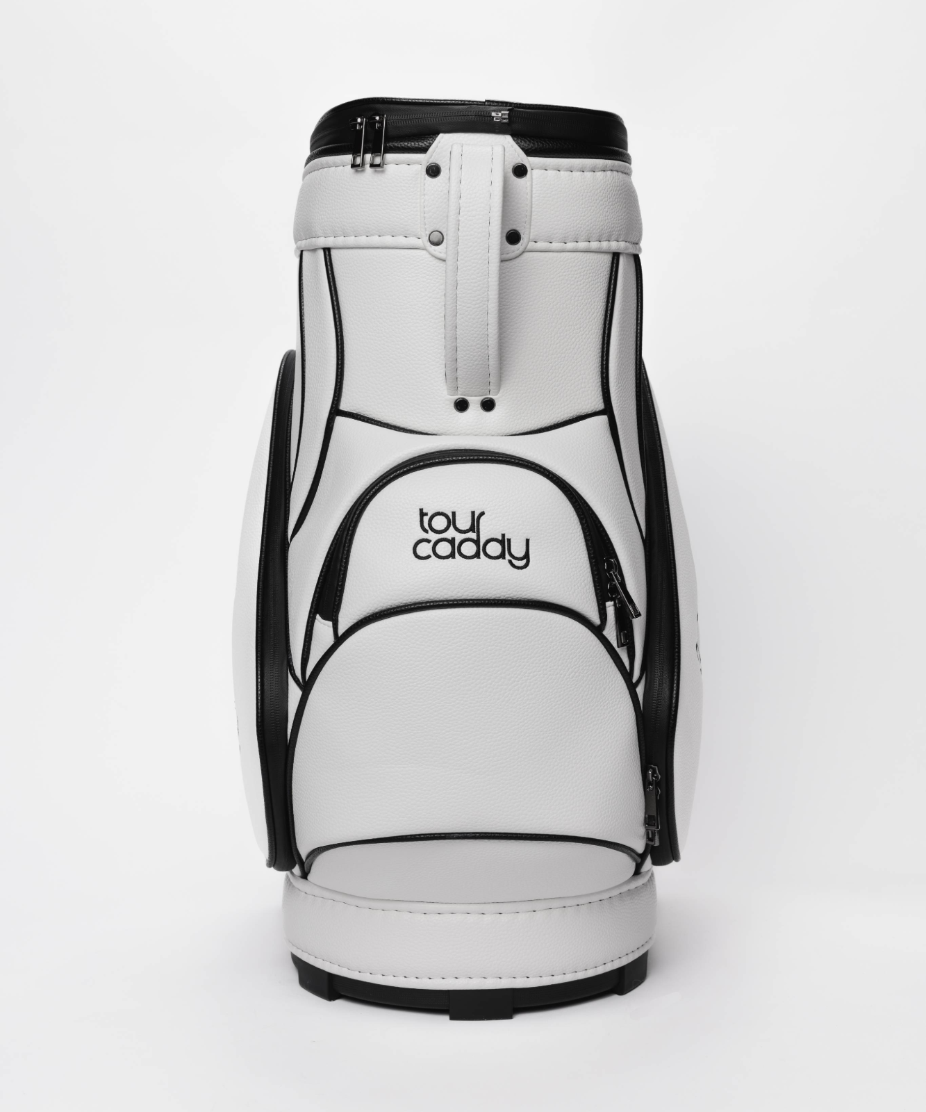 Tour Caddy White golf bag, side profile in white leather #color_white